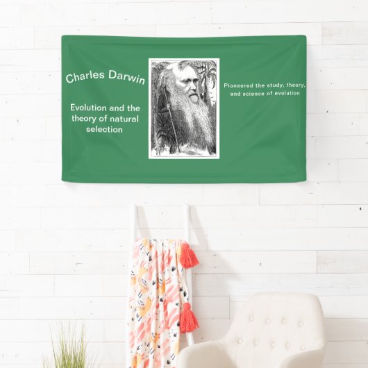 Karikatuur van Charles Darwin Spandoek (Insitu)