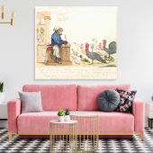 Karikatuur van de assemblage van notabelen canvas afdruk (Insitu (Woonkamer))