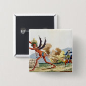 Karikatuur van de Engelse regering, 1793 Vierkante Button 5,1 Cm (Voorkant /achterkant)