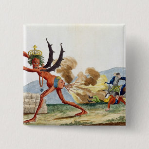 Karikatuur van de Engelse regering, 1793 Vierkante Button 5,1 Cm
