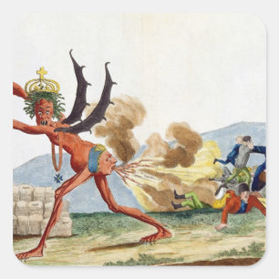 Karikatuur van de Engelse regering, 1793 Vierkante Sticker