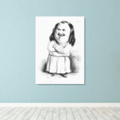 Karikatuur van Honore de Balzac Canvas Afdruk (Insitu (Houten vloer))