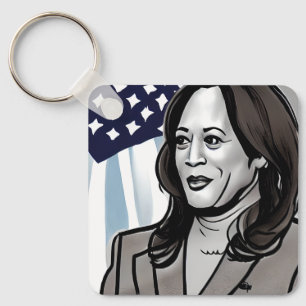 Karikatuur van Kamala Harris Sleutelhanger