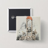Karikatuur van Napoleon III Otto Vierkante Button 5,1 Cm (Voorkant /achterkant)
