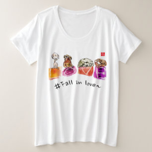 Karikatuur van petPlus-grootte Grote Maat T-shirt