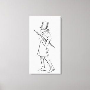 Karikatuur van Soren Aabye Kierkegaard Canvas Afdruk