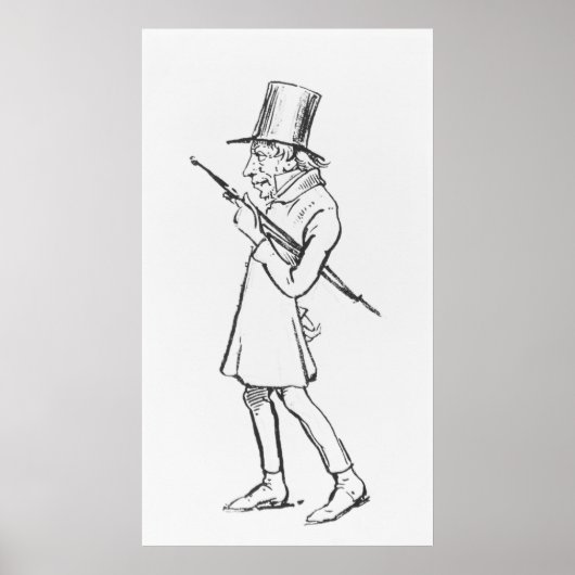 Karikatuur van Soren Aabye Kierkegaard Poster (Voorkant)