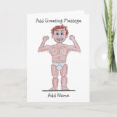 Karikatuur van Spierman Poseerkaart Kaart (Voorkant)