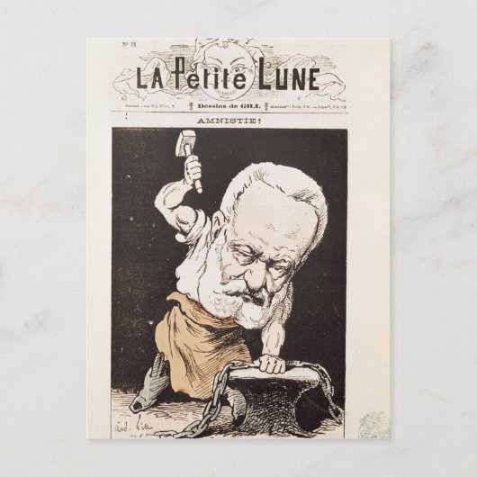 Karikatuur van Victor Hugo Briefkaart (Voorkant)