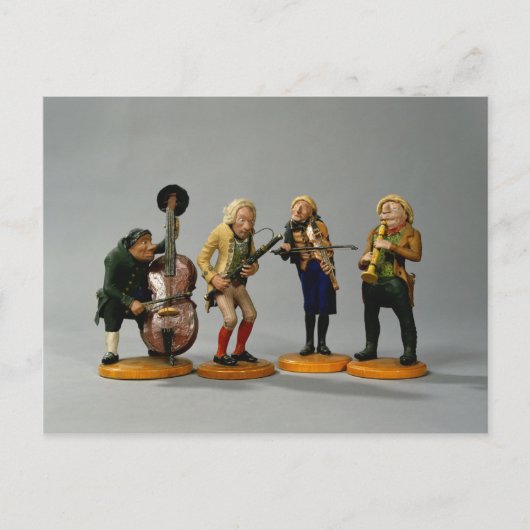 Karikatuurfiguren van muzikanten briefkaart (Voorkant)
