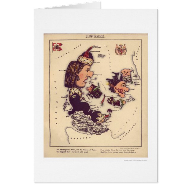 Karikatuurkaart 1868 Denemarken (Voorkant)