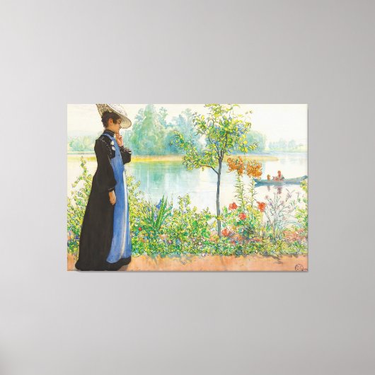 Karin bij de Shore door Carl Larsson (1908) Canvas Afdruk (Voorkant)