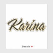 Karina noir autocollant lettrage (Feuille)