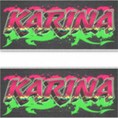 Karina Vorname Name Graffiti Aufkleber Sticker (Voorkant)
