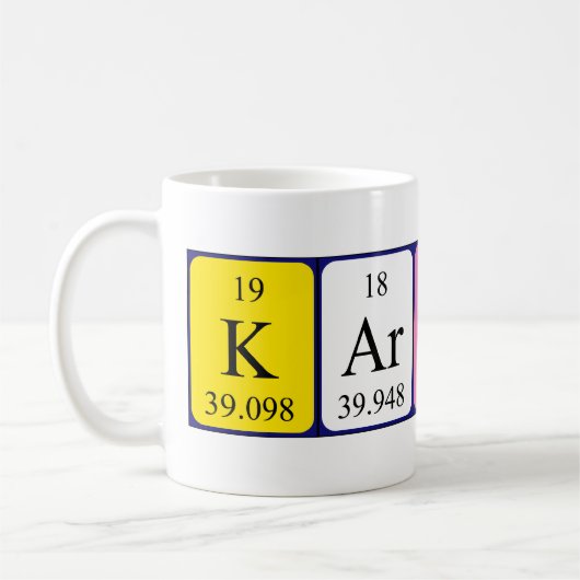 Karinne nom de table périodique mug (Gauche)