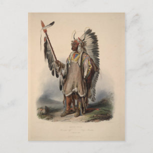 Karl Bodmer - Een Mandaans hoofd Briefkaart
