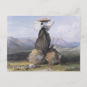 Karl Bodmer - Magische stapel Assinboin-Indianen Briefkaart