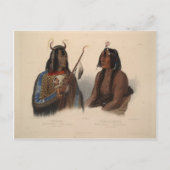 Karl Bodmer-Noapeh, Assiniboin Indian, Psihdja-Sah Briefkaart (Voorkant)