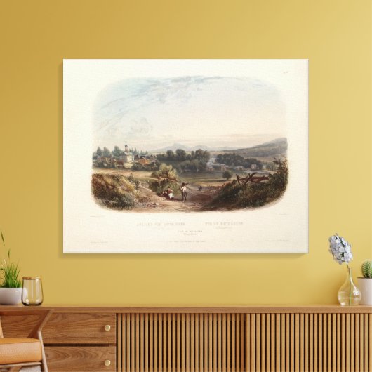 Karl Bodmer Print: Uitzicht van Bethlehem Pennsylv Canvas Afdruk (Insitu (Woonkamer))