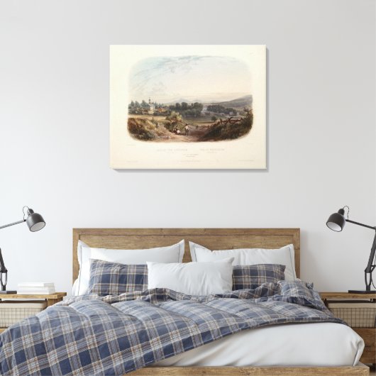 Karl Bodmer Print: Uitzicht van Bethlehem Pennsylv Canvas Afdruk (Insitu (Slaapkamer))