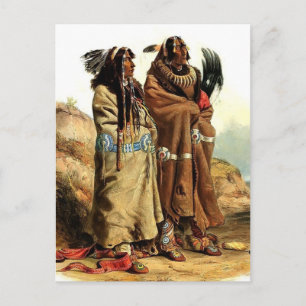 Karl Bodmer-SihChida&MahchsiKarehde,Mandan Indians Briefkaart