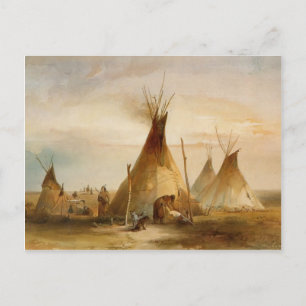 Karl Bodmer- Sioux teepee Briefkaart
