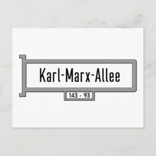 Karl-Marx-Allee, Berlin Street Sign Briefkaart