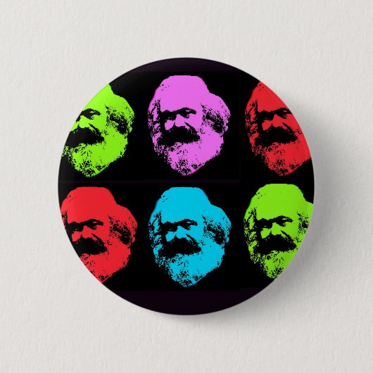 Karl Marx Collage Ronde Button 5,7 Cm (Voorkant)