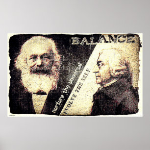 Karl Marx en Adam Smith, de ingevroren van ... (ou Poster