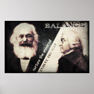Karl Marx en Adam Smith, de inwoner van Poster