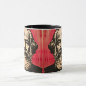 Karl Marx in BAUHAUS optische illusie stijl Mok (Midden)