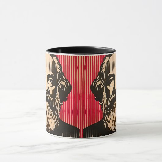 Karl Marx in BAUHAUS optische illusie stijl Mok (Midden)