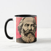 Karl Marx in BAUHAUS optische illusie stijl Mok (Links)