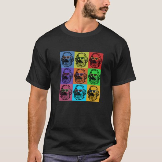Karl Marx Pop Art, Portret Revolutioniere, Retro T-shirt (Voorkant)