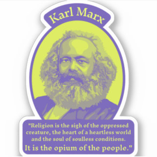 Karl Marx Portrait en Quote Sticker