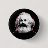 Karl Marx rode omtrek/zwart Ronde Button 3,2 Cm (Voorkant)