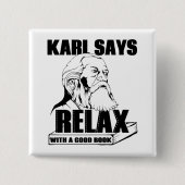 Karl Marx Vierkante Button 5,1 Cm (Voorkant)