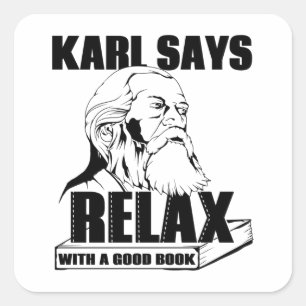 Karl Marx Vierkante Sticker