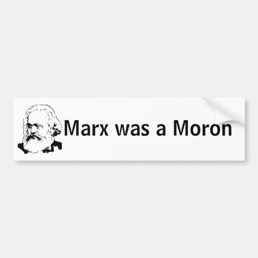Karl Marx was een Moron Bumpersticker (Voorkant)