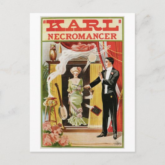 Karl ~ Necromancer Magicia Magic Act Briefkaart (Voorkant)