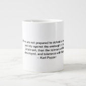 Karl Poppers citeert over de paradox van intoleran Jumbo Mok (Voorkant)