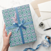 ‘Karlek’ Hart cadeauverpakkings Papier (marineblau