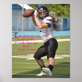 Karlie Harman Football Poster met citaat