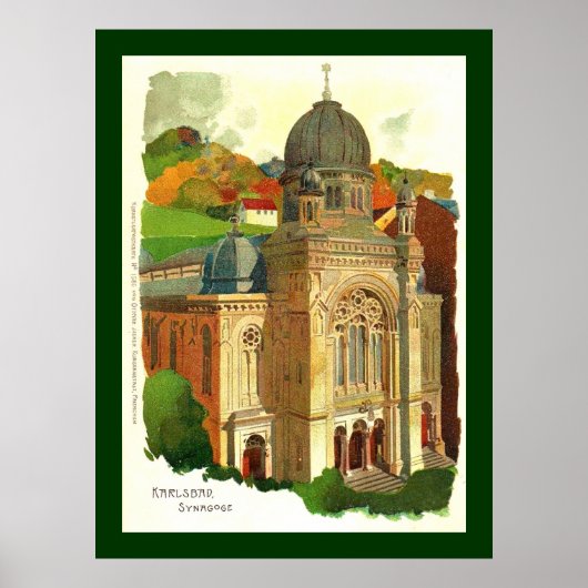 Karlovy Vary (Karlsbad) Synagogue Poster (Voorkant)