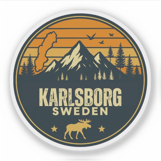 Karlsborg, Zweden Sverige Sticker (Voorkant)