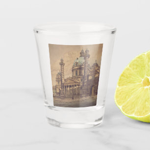 Karlskirche kerk in Wenen, Oostenrijk Shot Glas