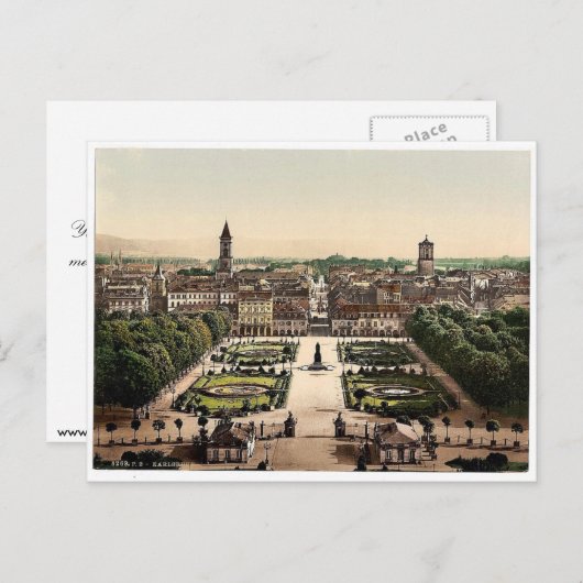 Karlsruhe, algemeen uitzicht, Baden, Duitsland mag Briefkaart (Voorkant / Achterkant)