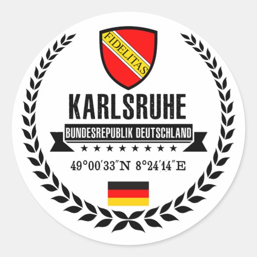 Karlsruhe Ronde Sticker (Voorkant)