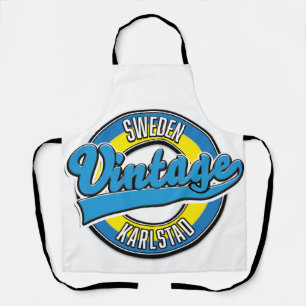 karlstad zweden vintage stijl logo. schort