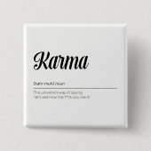 Karma Definition Funny Vierkante Button 5,1 Cm (Voorkant)